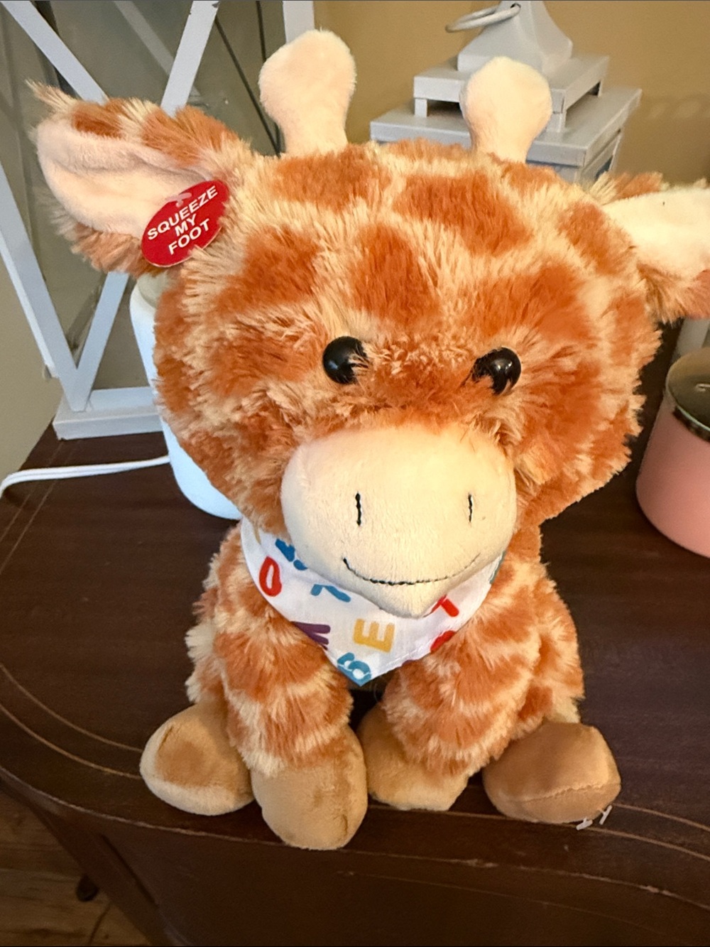Plush Giraffe Stuffed Animal - Orange and Cream